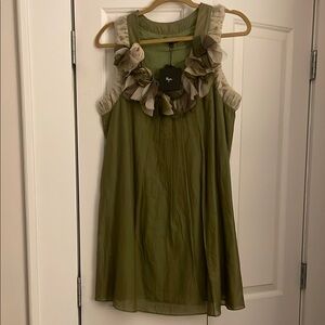 Olive Green Ruffle Mini dress